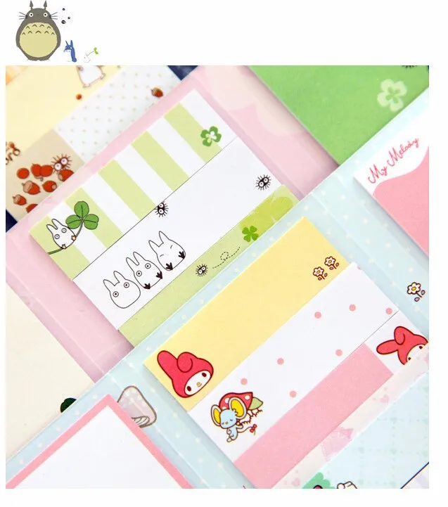 1 шт Kawaii Totoro Melody 6 складных блокнотов для заметок Sticky Notes Post It Bookmark подарочные канцелярские товары