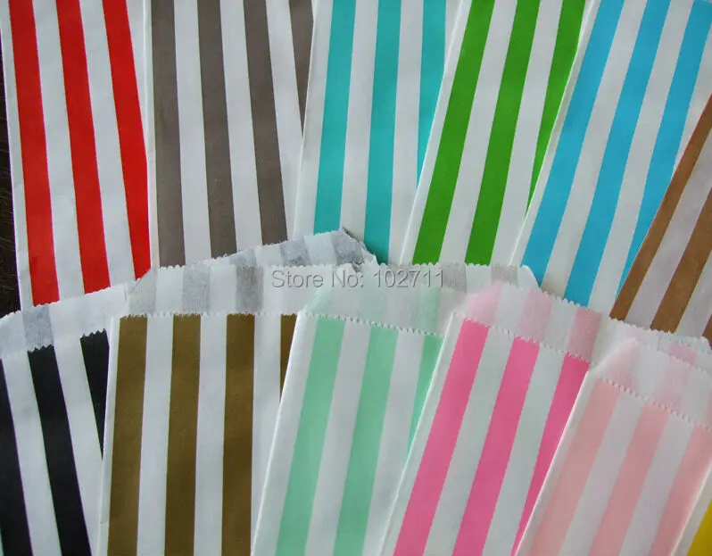 Thin Candy Striped Gift Bags Flat 5x7 Red Yellow Hot Pink Black Thin Candy Striped Gift Bags Flat 5x7 Red Yellow Hot Pink Black Blue Mint Green Gold Silver Brown Kraft Paper Favor In Wring Supplies