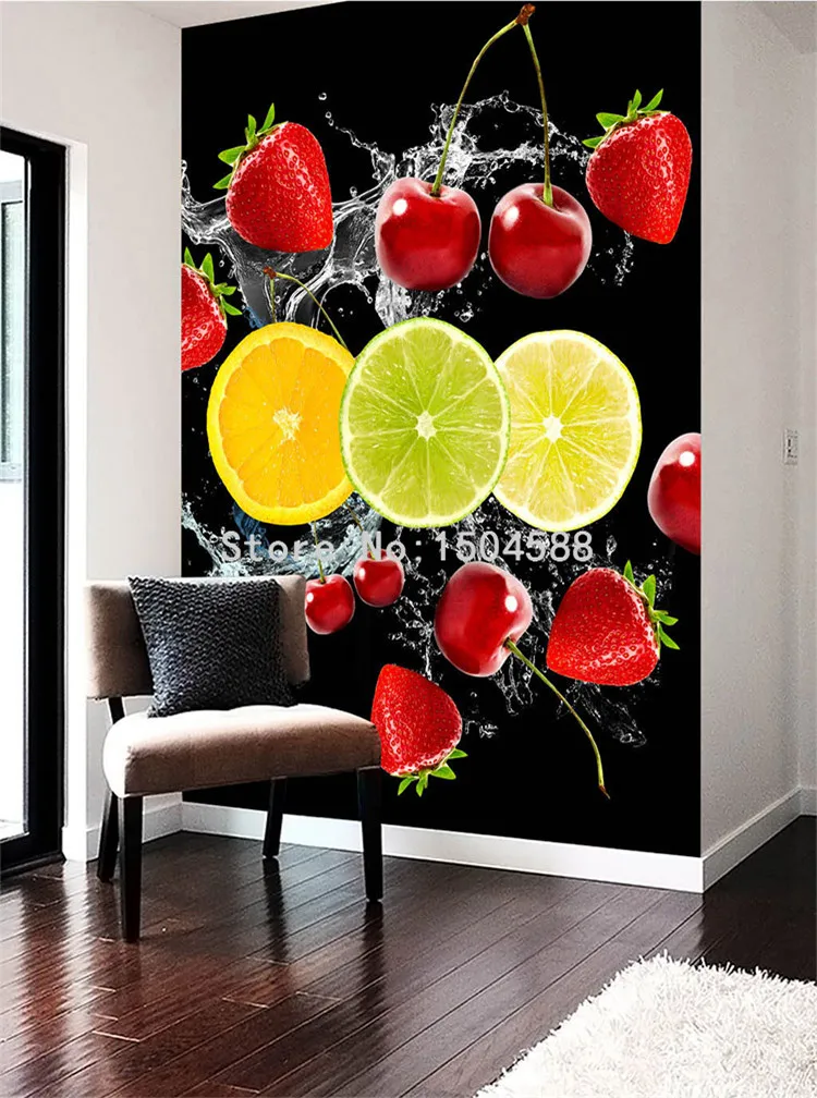 3d Wallpaper Kitchen Wall | 3d Wallpaper Living Room | Wallpaper Murals |  Fruit Wallpaper - Wallpapers - Aliexpress