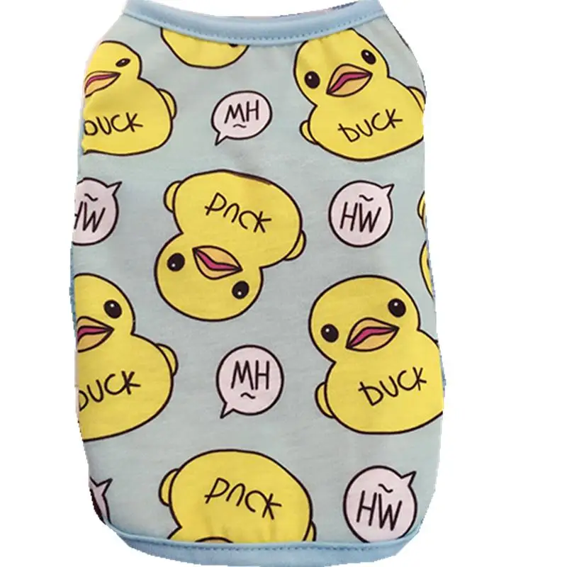 Cute Big Yellow Duck Cartoon Pet Dog Vest Clothes Summer Dog Shirt Chihuahua Yorkie Small Large Puppy Cat Clothing