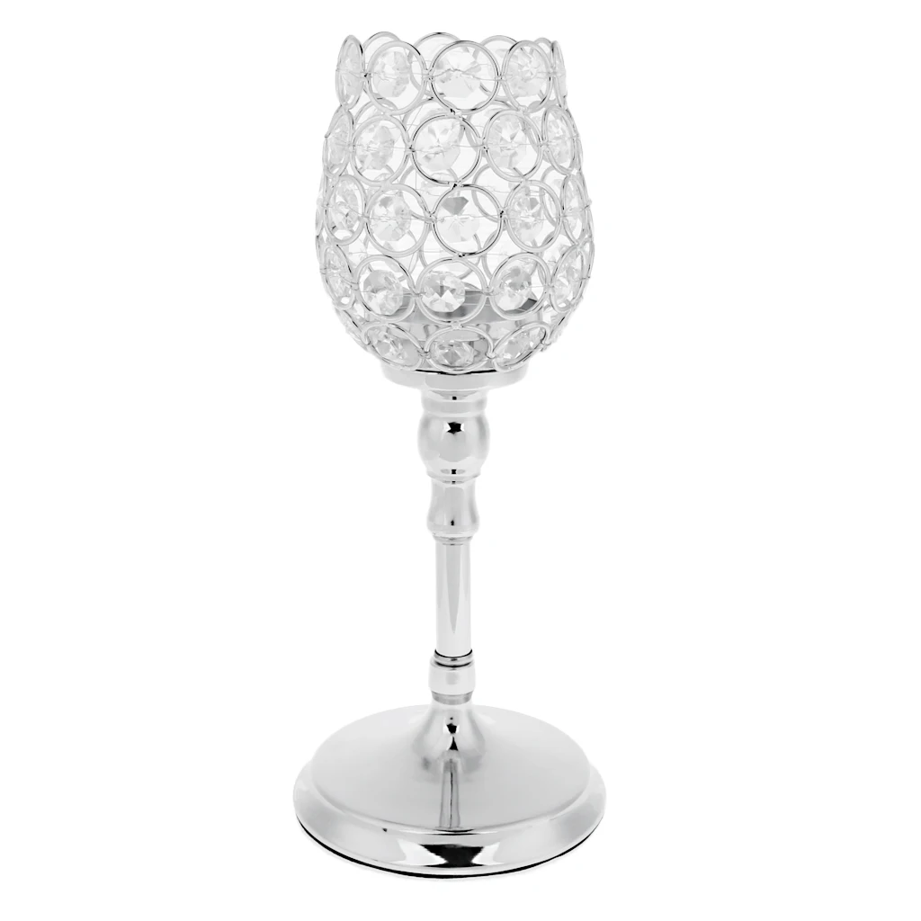 MagiDeal Crystal Tea Light Candleholder Bowl Wedding Window Top 27cm/33cm/38cm for Wedding Holidays Decor