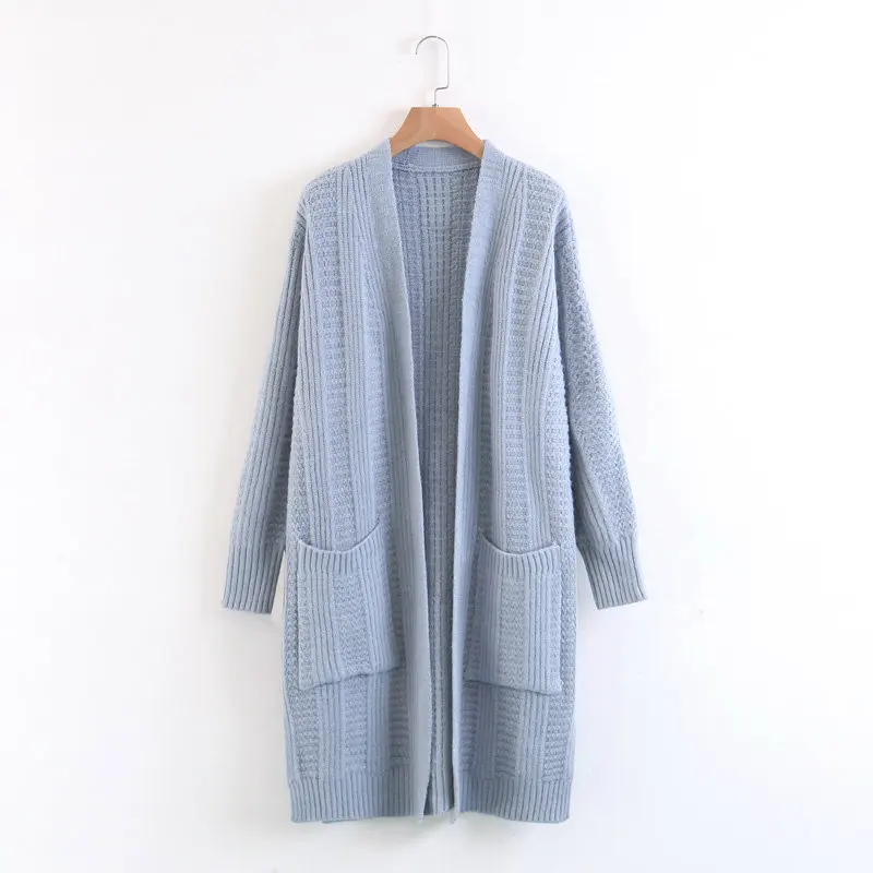 Suéter Casual Beige Larga negro Femenino Lana azul Cardigans Superior caqui púrpura Otoño De Agradable Nuevas Mujeres w7q8HIIP