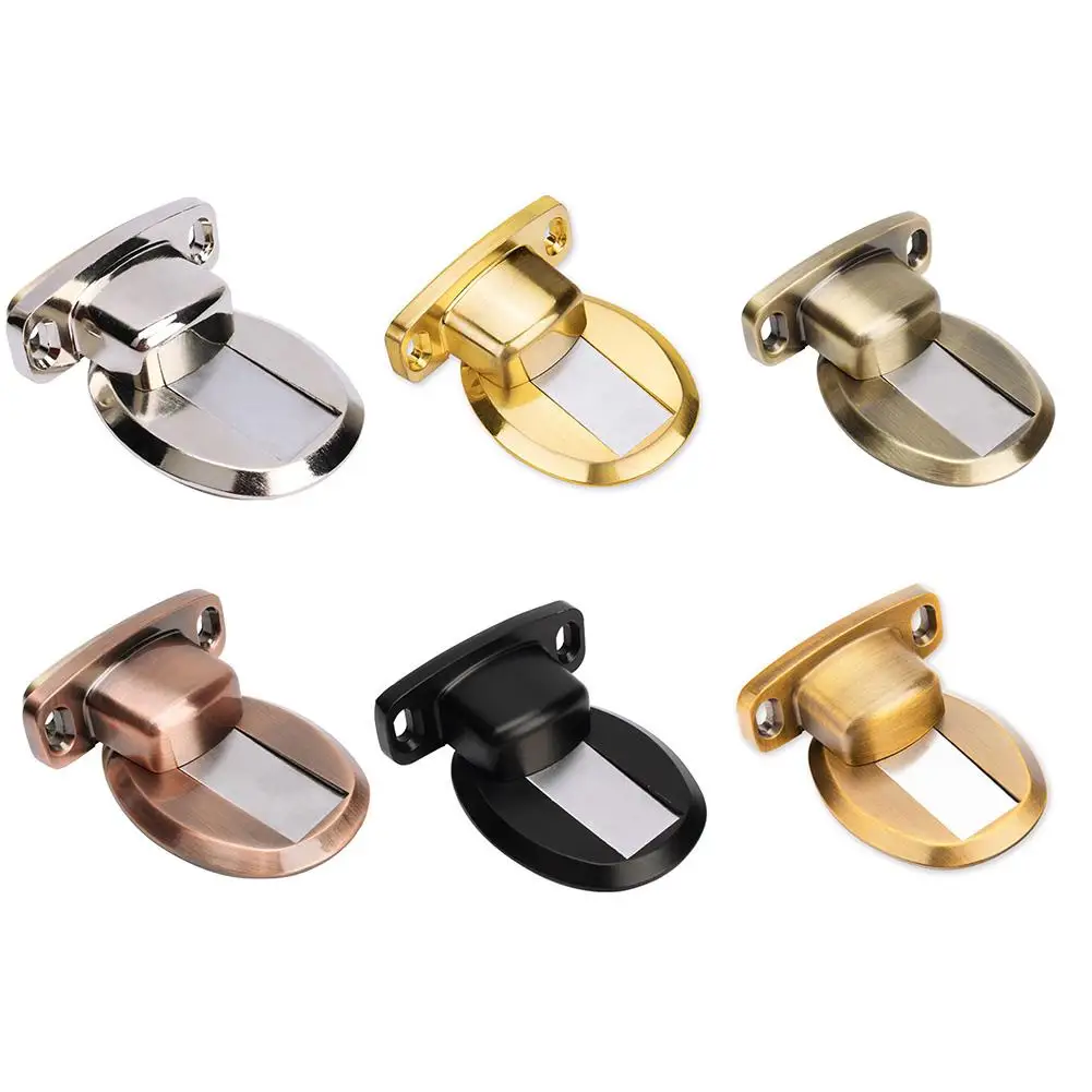 

Zinc Alloy Door Stopper Perforation Free Invisible Suction Anti Collision Door Stop Dual Use Strong Magnetic Door Wood Floor