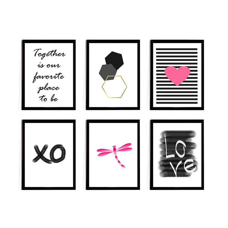 Печатные настенные художественные цифровые принты Love X O цитаты Стрекоза Сердце