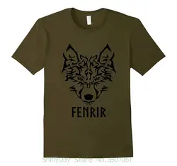 Дешевые продажи 100% хлопок футболки для мальчиков Fenrir Футболка Волк Норс мифологии Викинг Один Тор