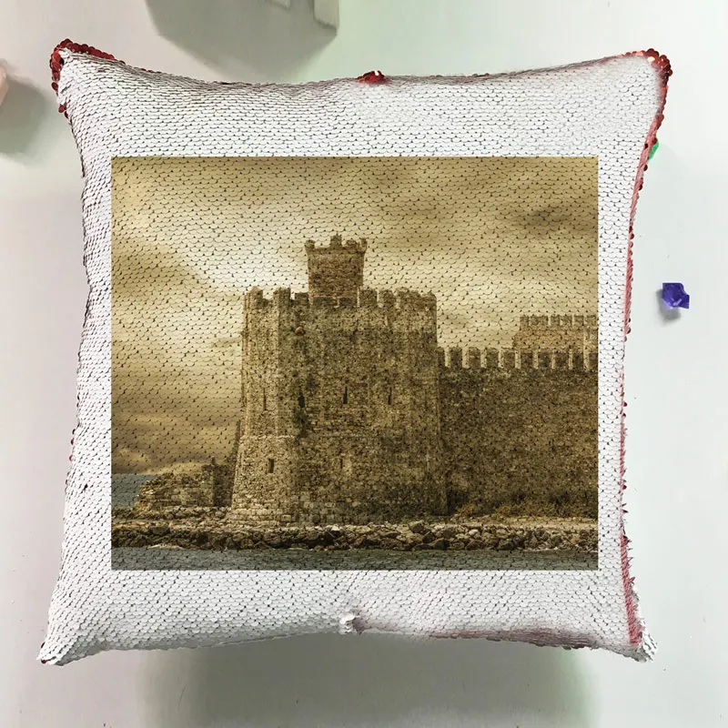Modern Cushion Silver Square Pillow Custom Reversible Sequin Glitter Europe Architectural Style Pillowcase Cushion Cover J037 (5)
