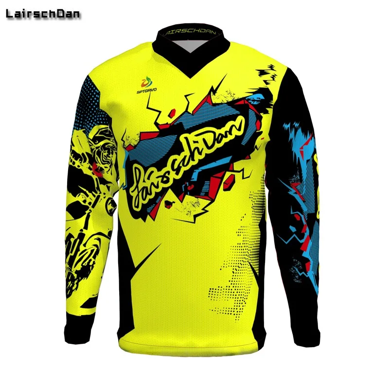 SPTGRVO Lairschdan для женщин/мужчин Enduro MX Mtb футболка DH внедорожный Кроссовый Спортивная футболка для скоростного спуска мото горный велосипедная одежда - Цвет: Цвет: желтый