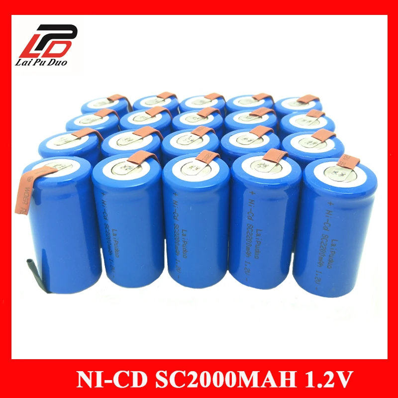 

SC Battery SUBC Rechargeable Battery 1.2V 2200mAh NI-CD 15A Power Accumulator for HITACHI Bosch Dewalt MAKITA Neato