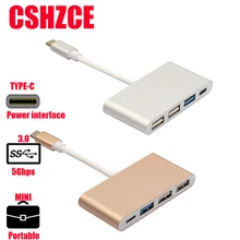 USB-C док-станция для ноутбука USB 3,0 USB концентратор Fealushon 3 USB 3,0 порта, для ноутбука Macbook Pro hp DELL Surface lenovo