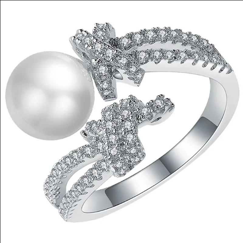 Классические модные жемчужные кольца с узлом из веревки, микро-инкрустированные цирконием, кольцо для открытия, ювелирные изделия для женщин, подарки ZK40