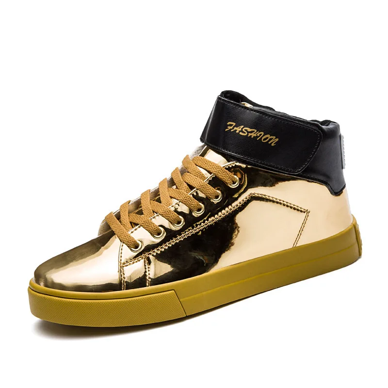 

2018 New Flat Bottom Lightweight Shoes Men's Belt High Shoes Men's Round Head Casual Cool Nightclub Shoes Large Size 39-46