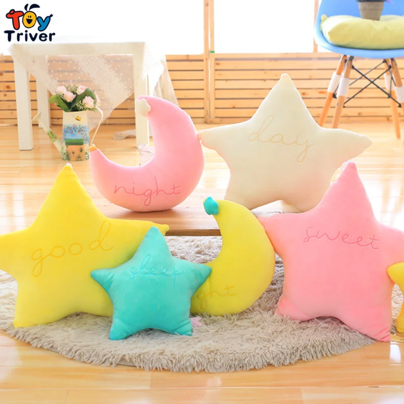 

Colorful Plush Moon Star Five Stars Toy Doll Pillow Cushion Plush Stuffed Doll Party Baby Kids Gift Shop Home Living Decoration