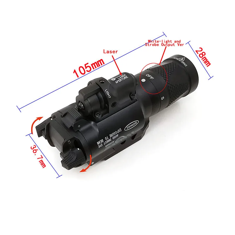 SOTAC-GEAR Тактический SF X400V светодиодный красный лазерный фонарик постоянный Мгновенный/Стробоскоп оружие Свет светодиодный пистолет страйкбол охота