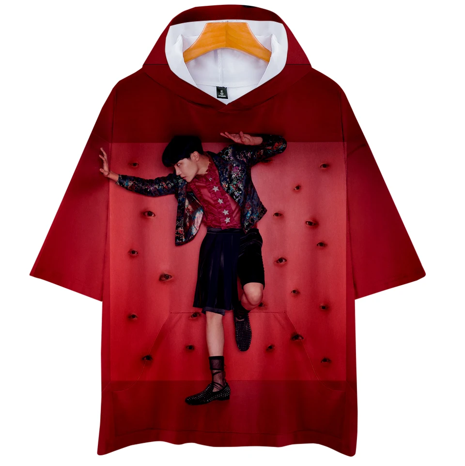 

2018KPOP hot men and women new popular KPOP member printing, 3D hip hop casual hood short-sleeved sweatshirt plus size xxs-4xl