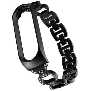 

OMESHIN Mechanical Buckle Design For Xiaomi Mi Band 4 Diamond Stainless Steel Bracelet Intelligent Watch Strap 0713