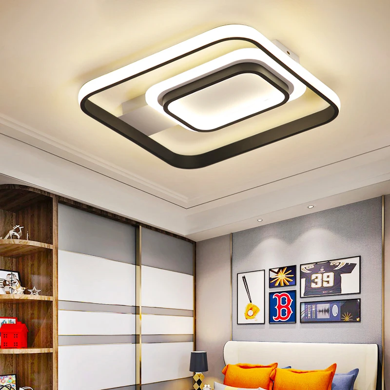 

Rectangle Modern led ceiling lights for living room bed room home deco square White+Black Color Ceiling lamp fixtures 110V 220V