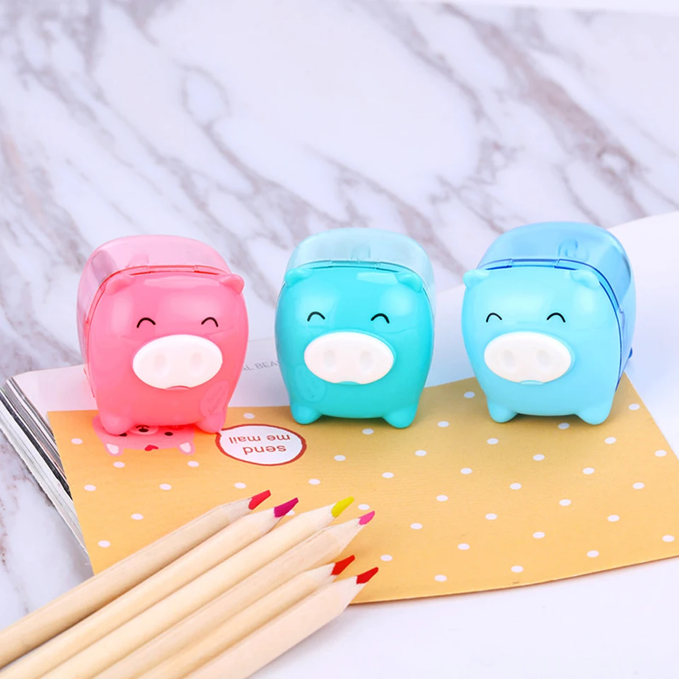 2pcs/lot Cute Kawaii Animal Mini Pig Pencil Sharpener School Supplies