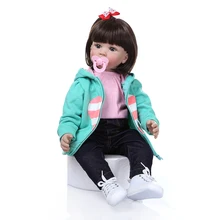 60 см Реалистичная силиконовая кукла-Реборн, Реалистичная виниловая игрушка принцессы для малышей, набор одежды для детей, игрушка для дома