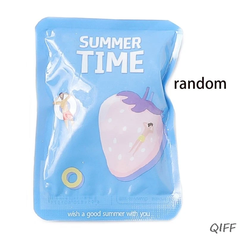 

1pc Summer Travel Portable Ice Pack Cartoon Figures Printed Package Cooling Fever Instant Cold Compress Reusable Random Color