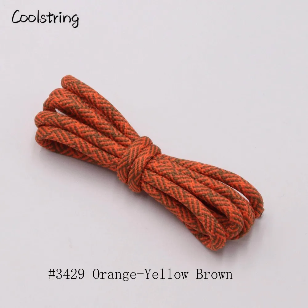 Coolstring 4,5 мм эксклюзивный Быстрый круглые шнурки для ботинок Кроссовки тренер обуви черный белый смесь с запасные шнурки для обуви - Цвет: 3429	Orange-Yellow B