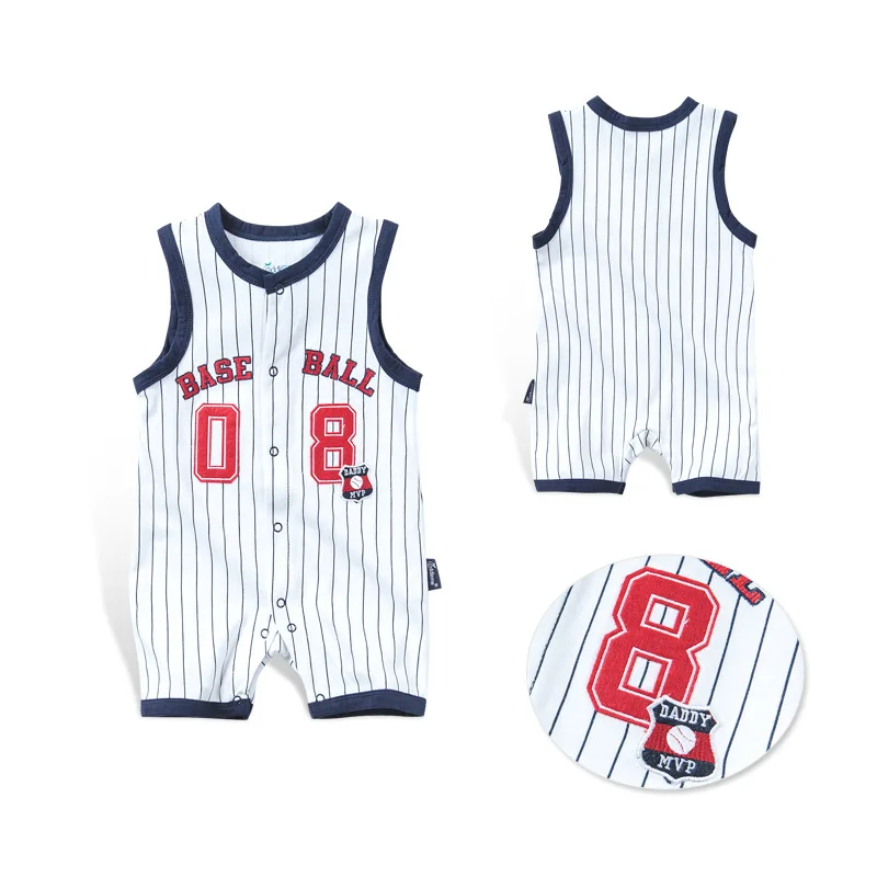 

Summer Baby Clothes Boys Rompers Newborn Children Clothes Ropa Bebe Jumpsuit Cotton Sports Baseball Rompers Outfits Baby Clothes