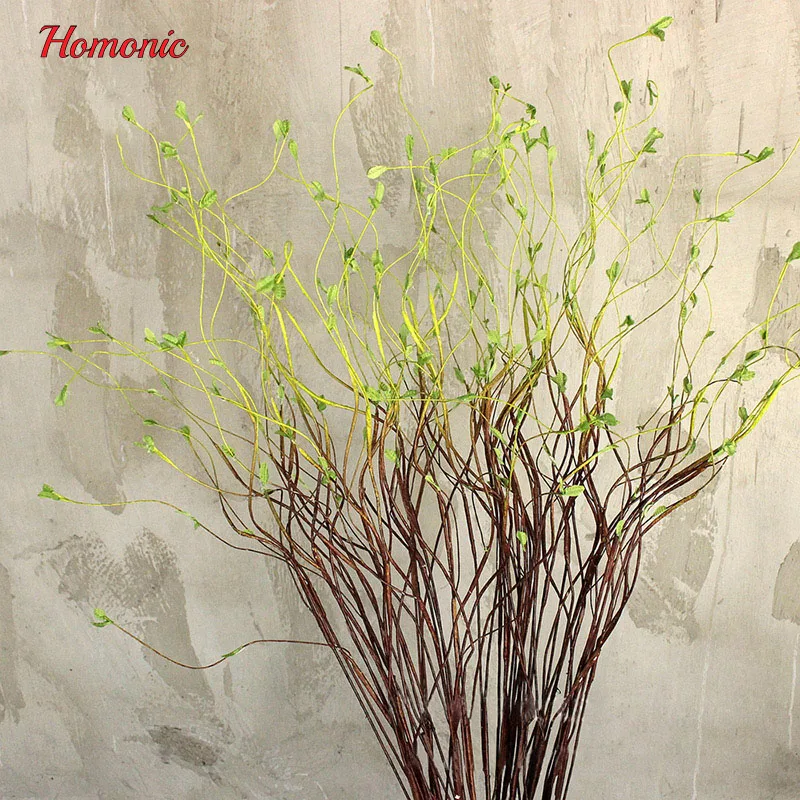 

6 pcs/lot Green artificial plants Floral Crafts Curly Willow with Extra Large Bunch party decoration silk plants home decoration