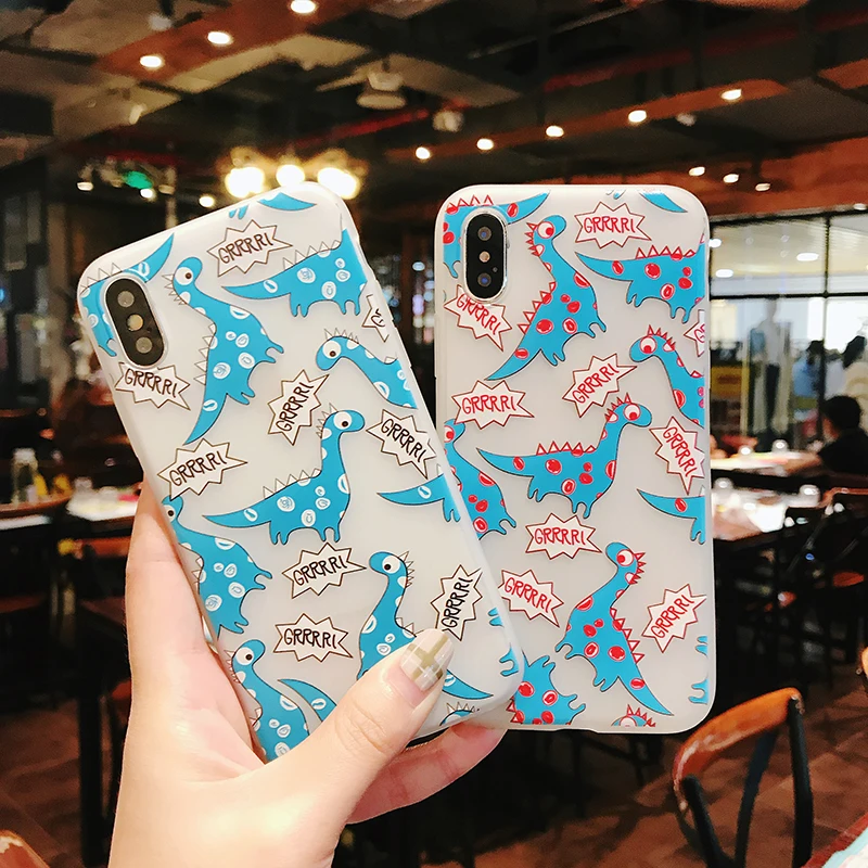 

3D Relief Frosted Soft Silicone High Quality Phone Cases Cartoon The sword tooth Dragon for iPhone XS X XR Max 8 7 6 6S Plus 5