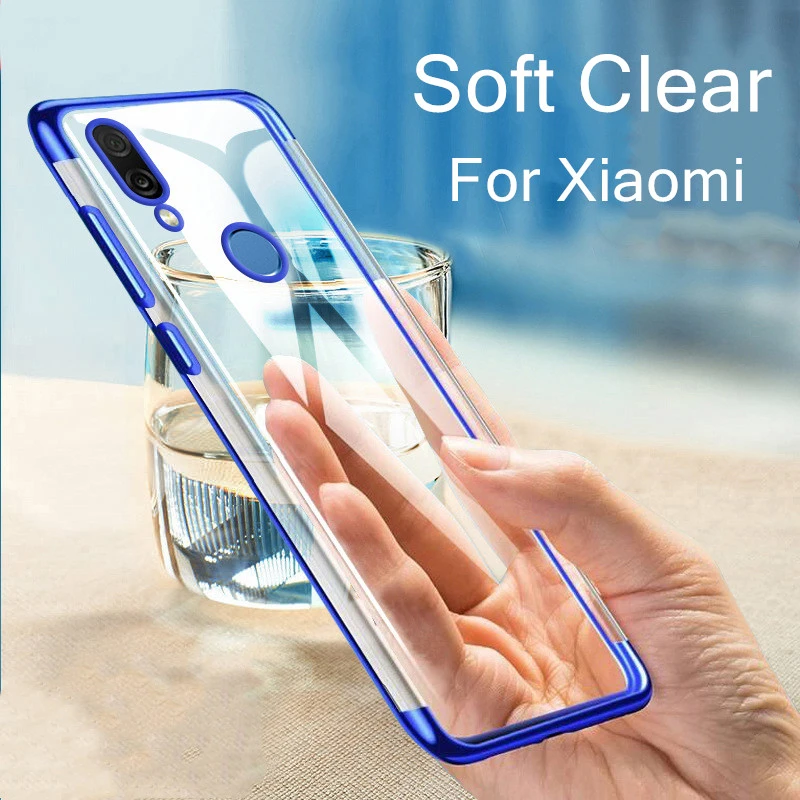 

Luxury Plating Soft TPU Clear Crystal Case For Xiaomi Mi 8 9 SE Lite A1 A2 9T Redmi Note K20 5 6 6A 7 Pro CC9 Transparent Cover