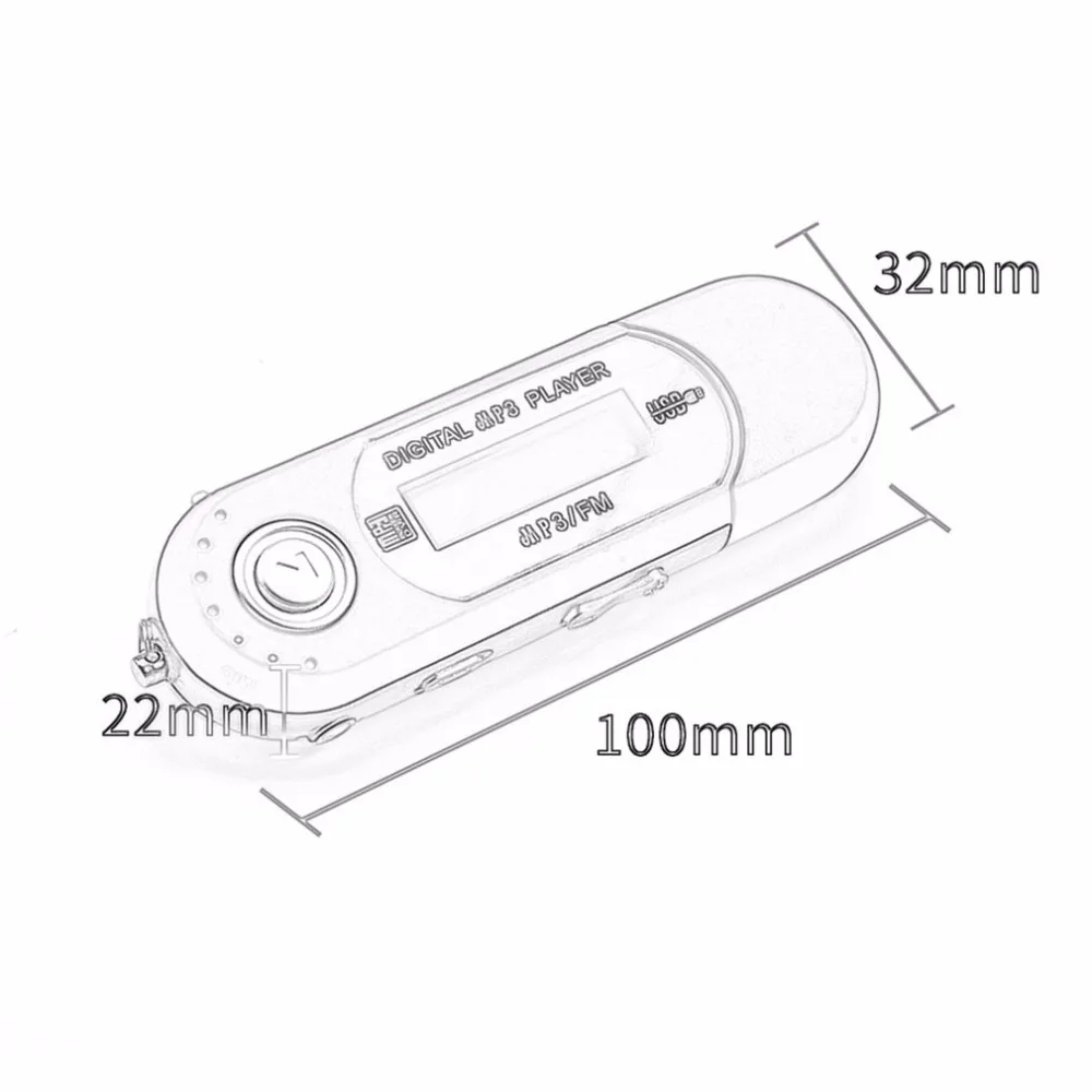 Цифровой мини USB MP3 музыкальный плеер функция FM радио с TF слот для карты ЖК-экран портативный USB флэш-накопитель с наушником