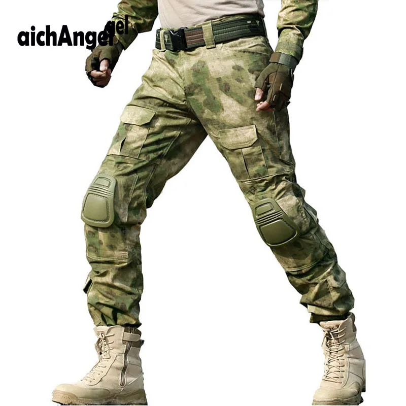 

Military Tactical Pant Camouflage Cargo Pant Pants Men SWAT Working Pantalon Army Hunter Combat CS Combat Trousers & Knee Pads