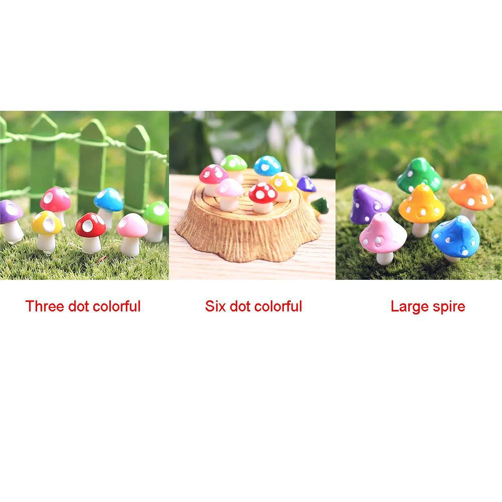 5PCS/Set Toadstool Landscape Moss Terrarium Mini RFID Blocking Crafts Fairy Garden Miniature Decor Mushroom Decorations Micro