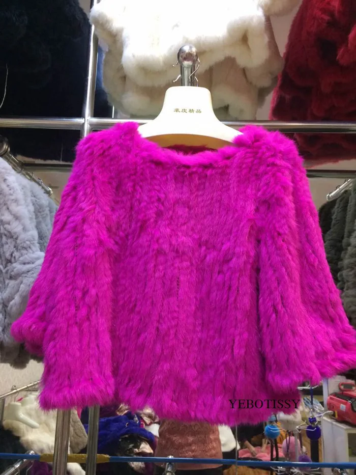 knitted rabbit fur poncho jacket for spring autumn (1)