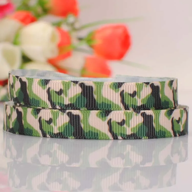 10/20/50/100 ярдов 3/8 &quot9 мм Камуфляжный принт мультфильм grosgrain ленты вечерние