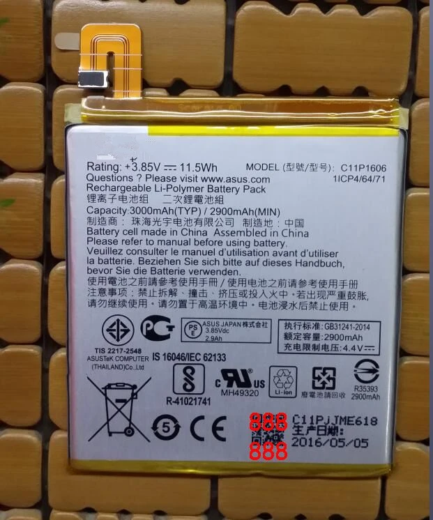 

C11P1606 Replacement cell phone Battery For Asus Zenfone Laser 3 Zc551kl Phone Batteria 3000mAh with repair tools for gift