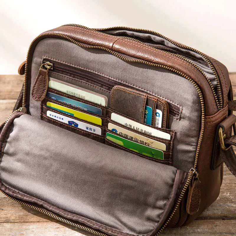 AETOO Genuine Leather Men Bag Casual Business Man Shoulder Crossbody bags Cowhide Large Capacity Travel Messenger bags New