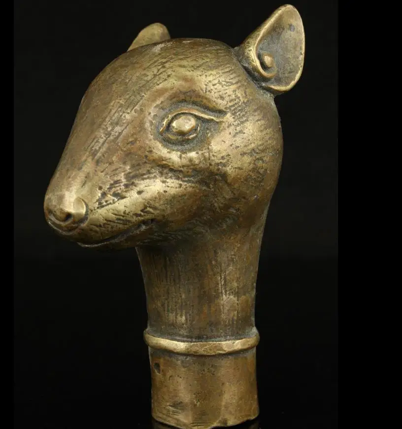 62810*&lt&lt+++Handwork 12 Bronze Animal Carvings Mouse Statue Cane Head Walking Stick | Дом и сад