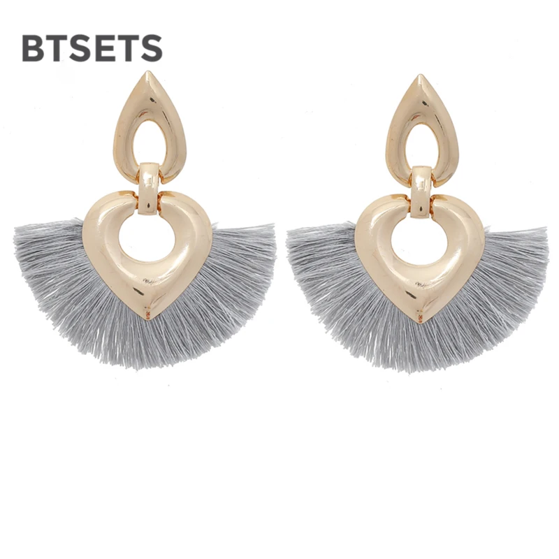 Statement Tassel Earrings for Women Wedding Dangle Drop Earrings Female Orange Boho Heart Fringe Earings Fashion Jewelry