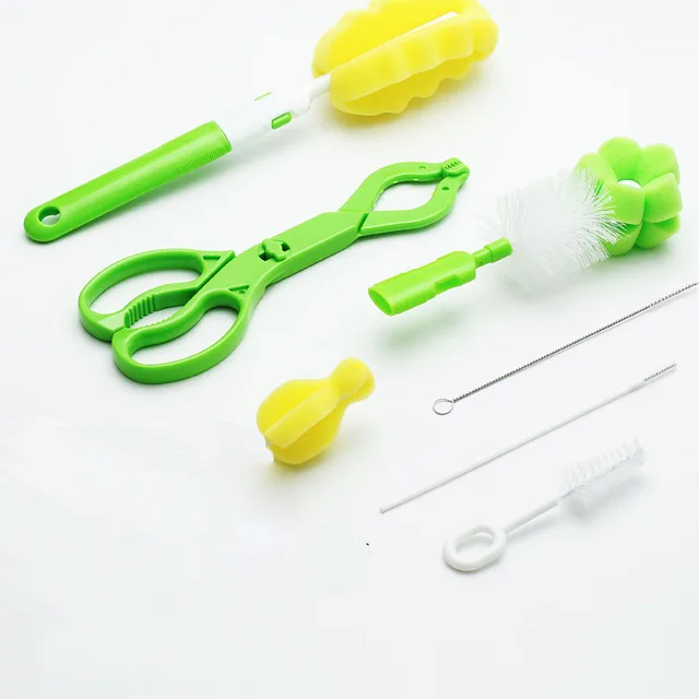 5PC Baby Bottle Brush Bottles Cleaning and Drying Sponge Mamadeira Cup