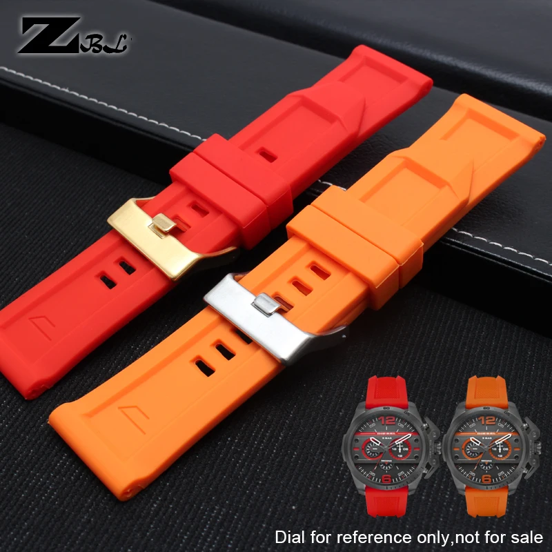 

Silicone rubber watch strap 24mm 26mm band diesel watchband mens waterproof strap for DZ7370 DZ7333 DZ7317 DZT2006 watch band