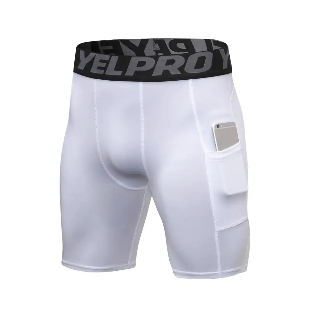 Мужская Спортивная тренировка Бодибилдинг тренировки Короткие штаны для фитнеса спортивные брюки короткие спортивные homme#0515 - Цвет: Белый