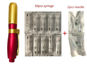 

red 0.3ml Hyaluronic Injection Pen Massage Atomizer Pen Kit High Pressure Acid Micro Guns Anti Wrinkle Water Syringe Needle