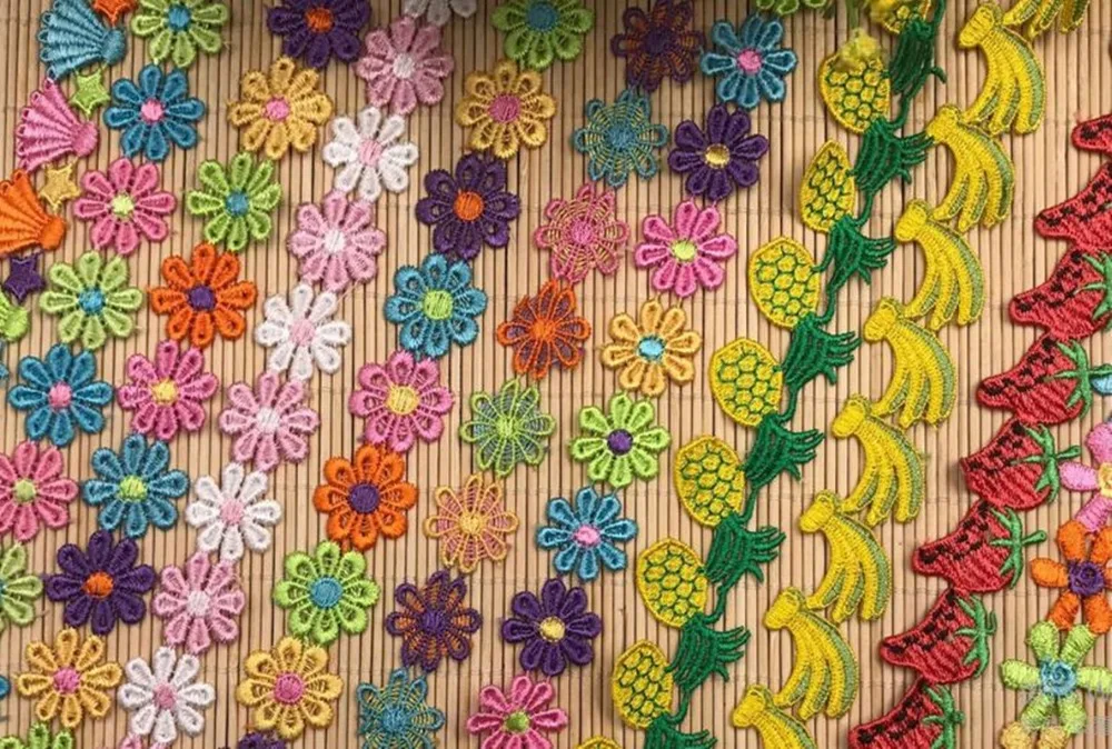 

2,5 см цветная Окрашенная Пряжа вышивка кружевная отделка, Детские декоративные аксессуары для волос отделка, 190425c