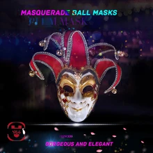 Да, Женская Венецианская Маскарадная маска, аноним театральным театром, Джокер, косплей маски для Хеллоуина, колокольчики, Марди Гра, маска клоуна