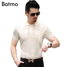 Batmo новое поступление Летнее шелковое из дышащего материала с принтом, повседневная, свободная хаки рубашка поло для мужчин 3 цвета