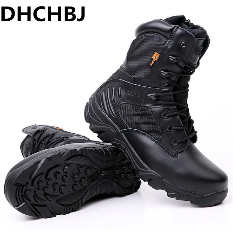 Мужские военные тактические ботинки высокого качества водонепроницаемые Нескользящие походные ботинки черные кроссовки для мужчин походная обувь