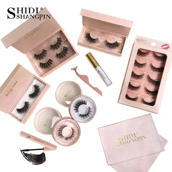 

SHIDISHANGPING 3d mink lashes kit handmade mink eyelashes eyelash glue mascara tweezers makeup Eyelash Extension tools set