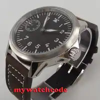 45mm corgeut black dial luminous marks 6497 hand winding mens watch C90
