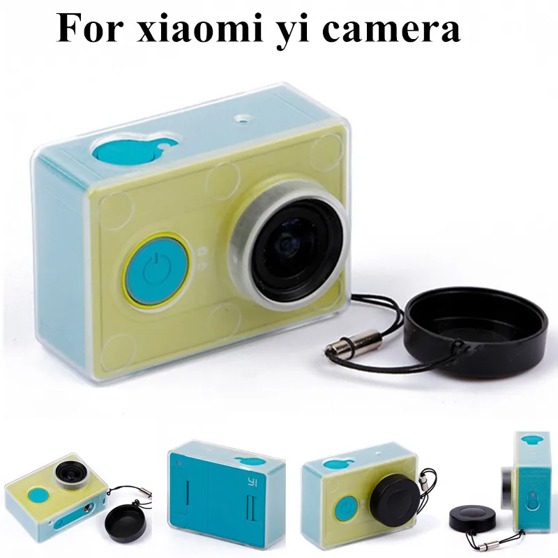 Crazy Sale Protective Case Skin For Xiaomi YI Action Camera Accesorios Transparent Protective Cover With Lens Cap For Xiao Yi camera : image Crazy Sale Protective Case Skin For Xiaomi YI Action Camera Accesorios Transparent Protective Cover With Lens Cap For Xiao Yi camera