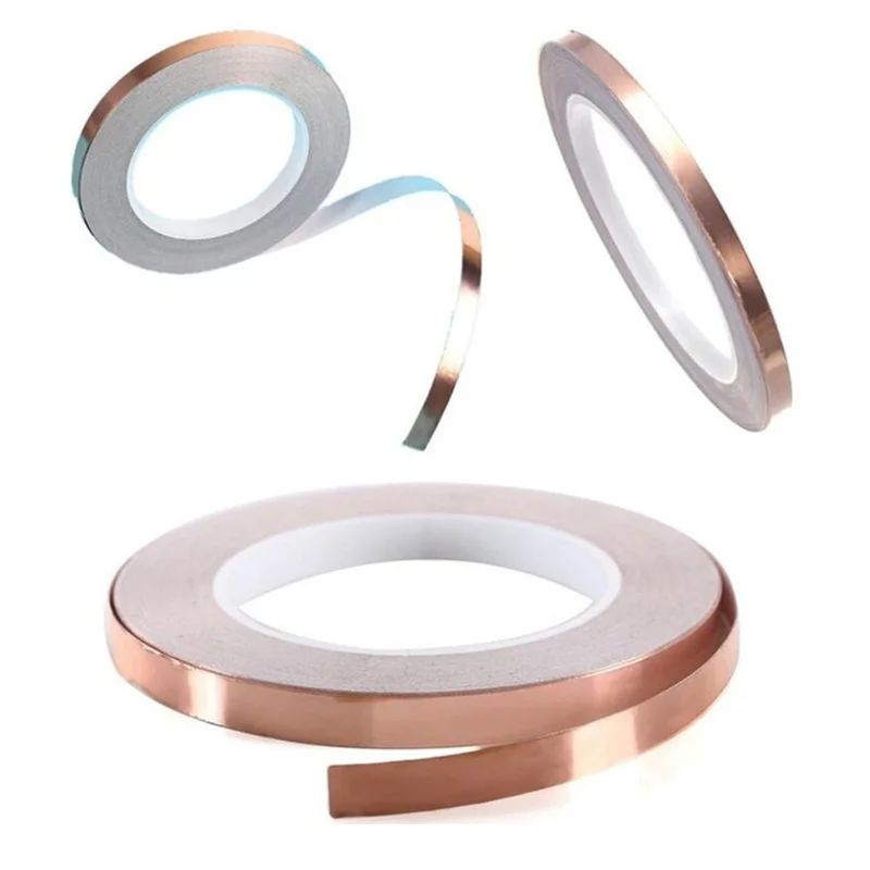 

1Roll 30M*5MM Copper Foil Tape Conductive Shielded Tape UV Resistance Flame Retardant Conductive Adhesive