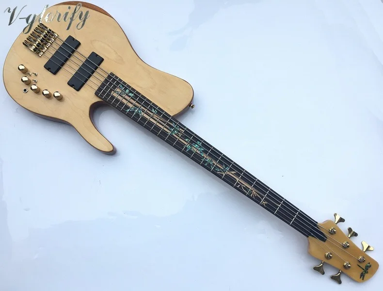 bamboo fretboard active 5 string dragonfly bass guitarin Guitar from